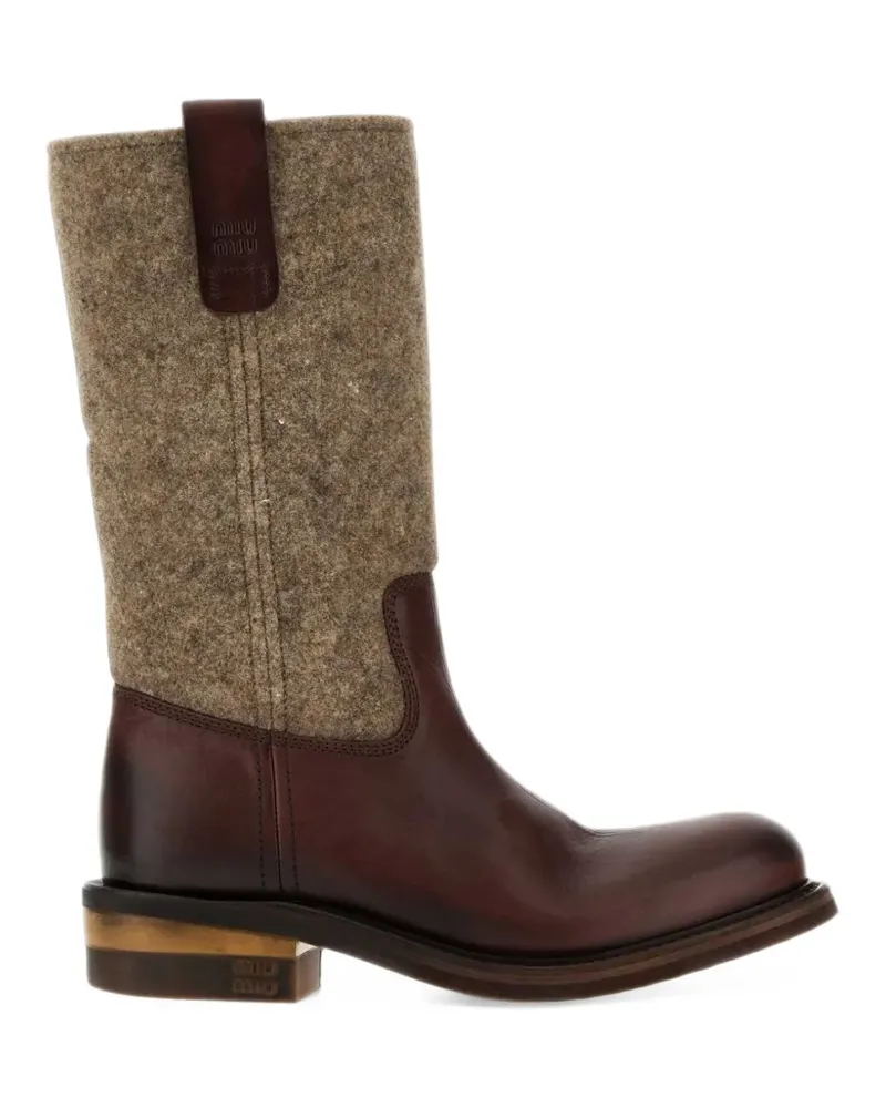 Miu Miu Stiefel aus Filz - Braun Braun