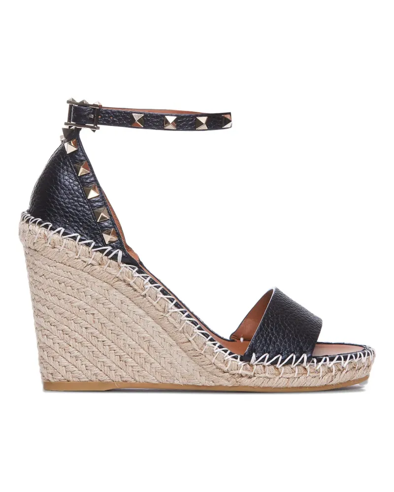 Valentino Garavani Double Rockstud heeled espadrilles - Schwarz Schwarz