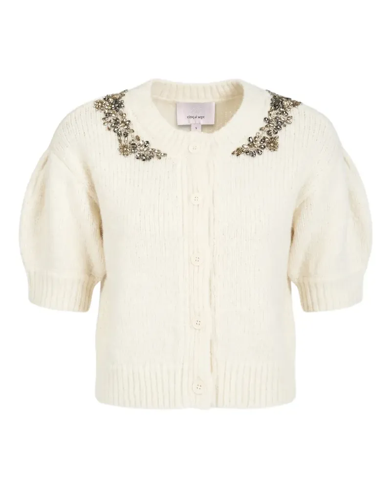 Cinq à Sept Millicent Cardigan mit Kristallen - Weiß Weiß