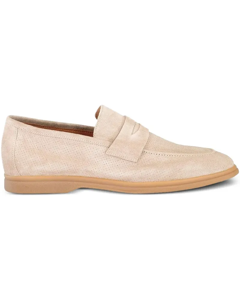 Eleventy perforated suede loafers - Nude Nude