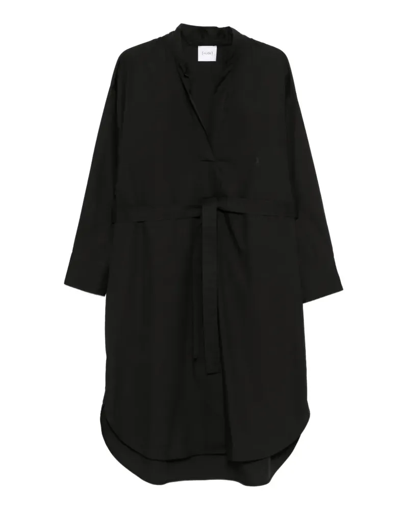 NUDE Midikleid mit abgerundetem Saum - Schwarz Schwarz