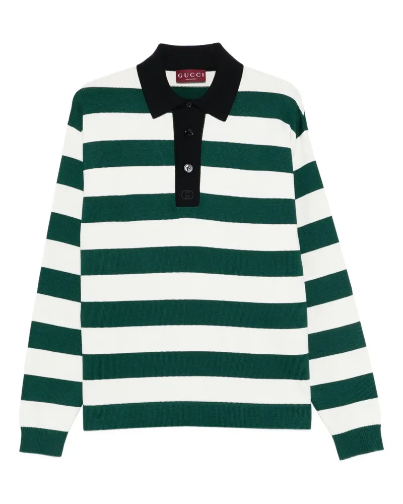 Gucci Gestreiftes Poloshirt - Grün Grün