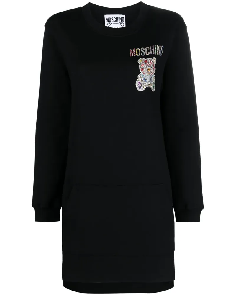 Moschino Kleid mit Teddy-Stickerei - Schwarz Schwarz