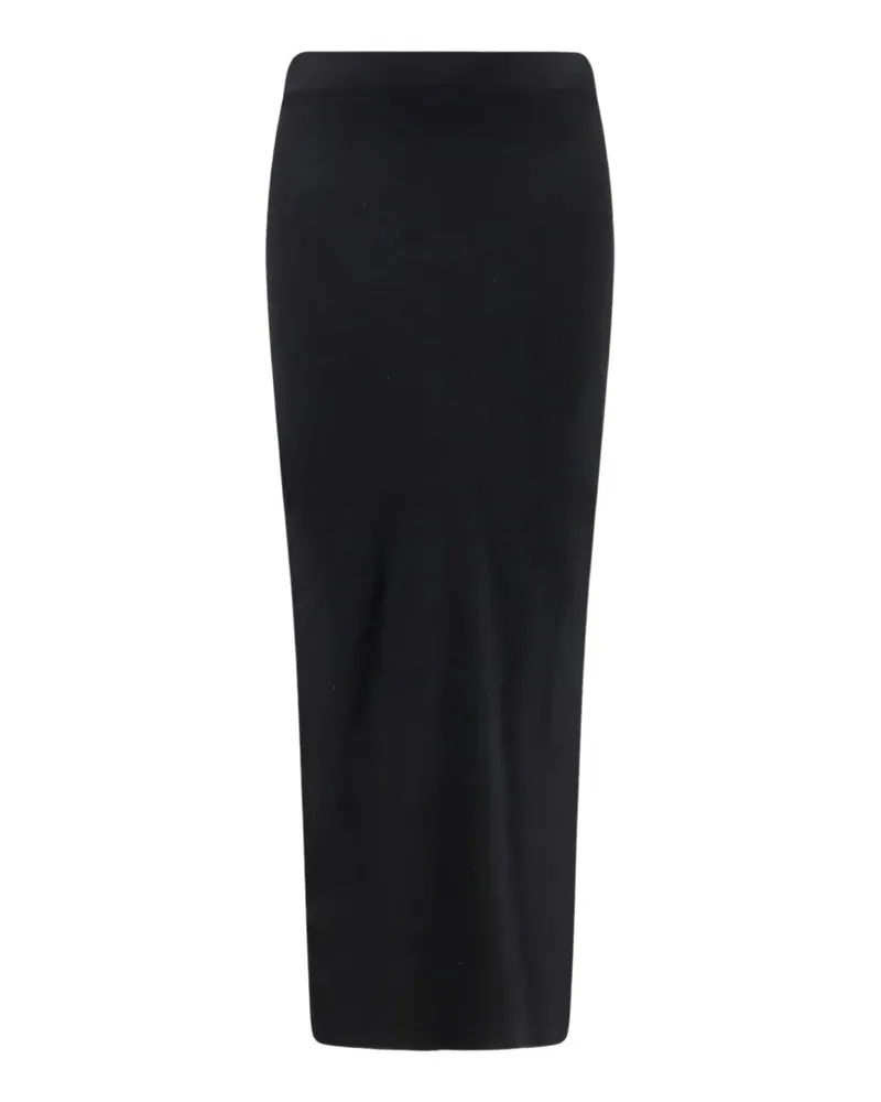 Hevò elasticated-waistband back-slit maxi skirt - Schwarz Schwarz
