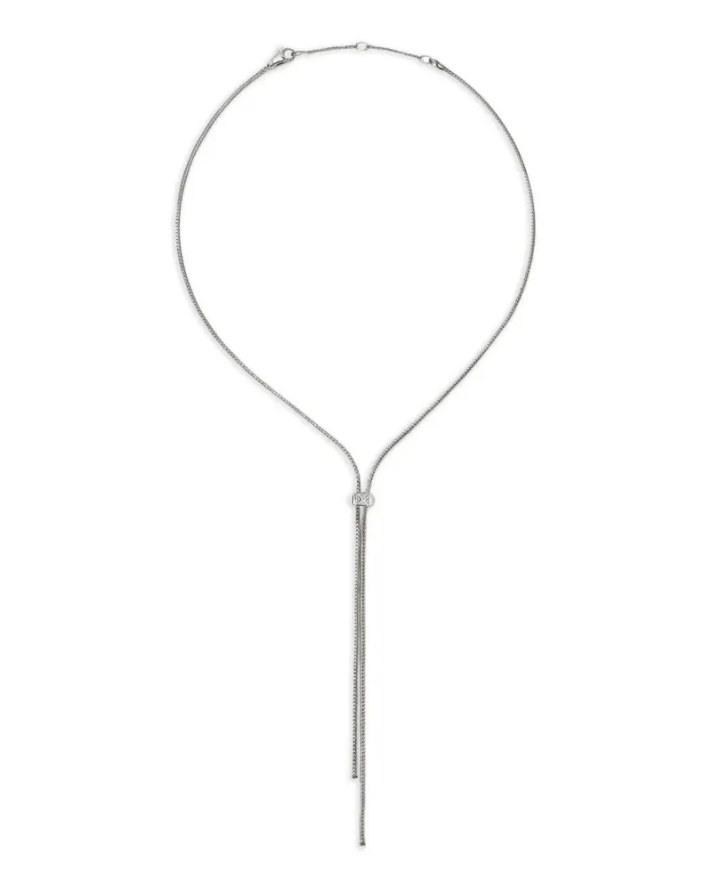John Hardy diamond stud-detail lariat necklace - Silber Silber