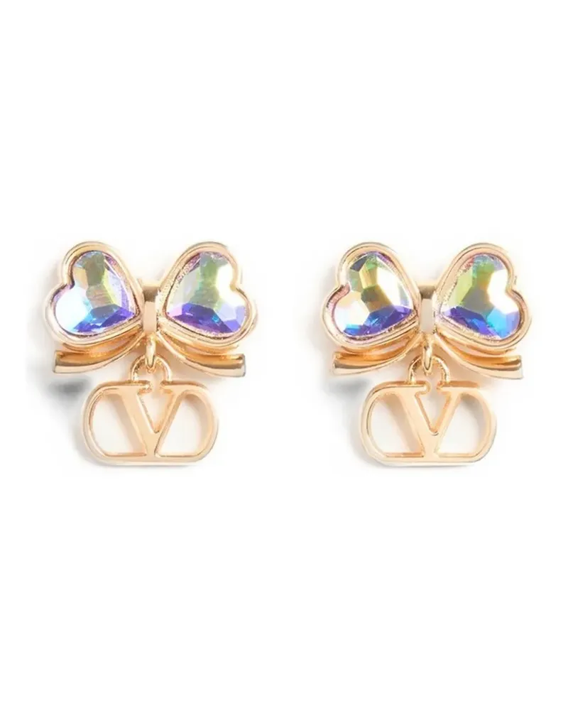 Valentino Garavani Vlogo floc earrings in metal and crystals - Gold Gold