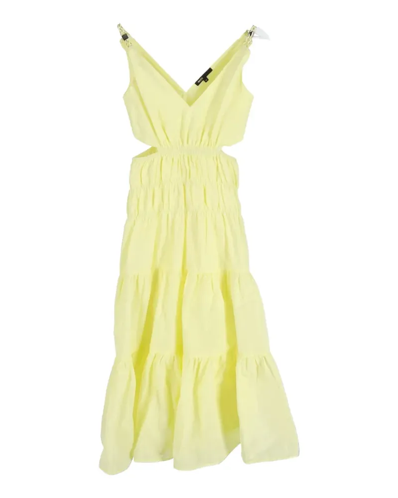 Maje cut-out tiered V-neck dress - Gelb Gelb