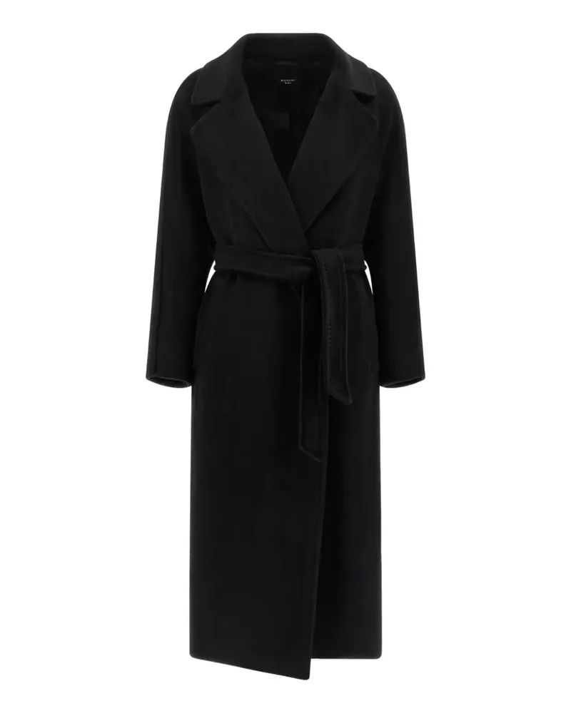 Max Mara Tempera Mantel mit fallendem Revers und Gürtel - Schwarz Schwarz