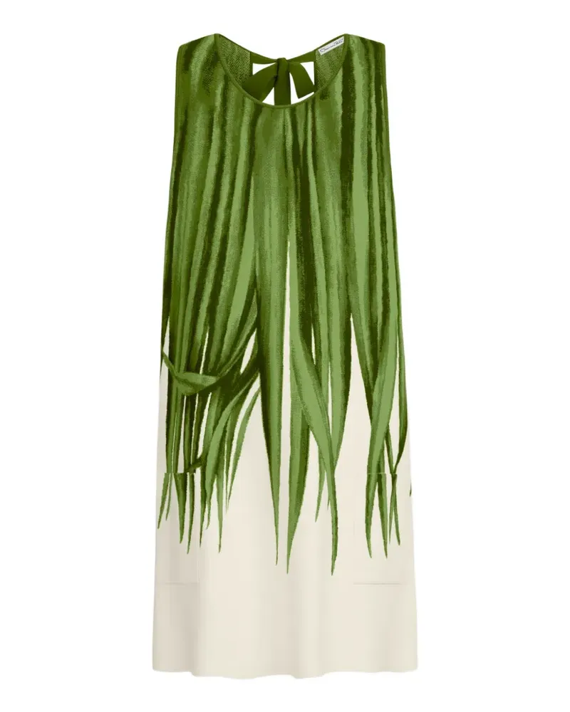 Oscar de la Renta palm leaves jacquard shift dress - Grün Grün