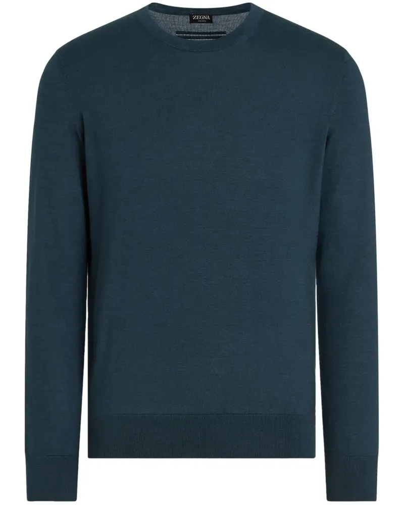 Ermenegildo Zegna Melierter Pullover mit rundem Ausschnitt - Blau Blau