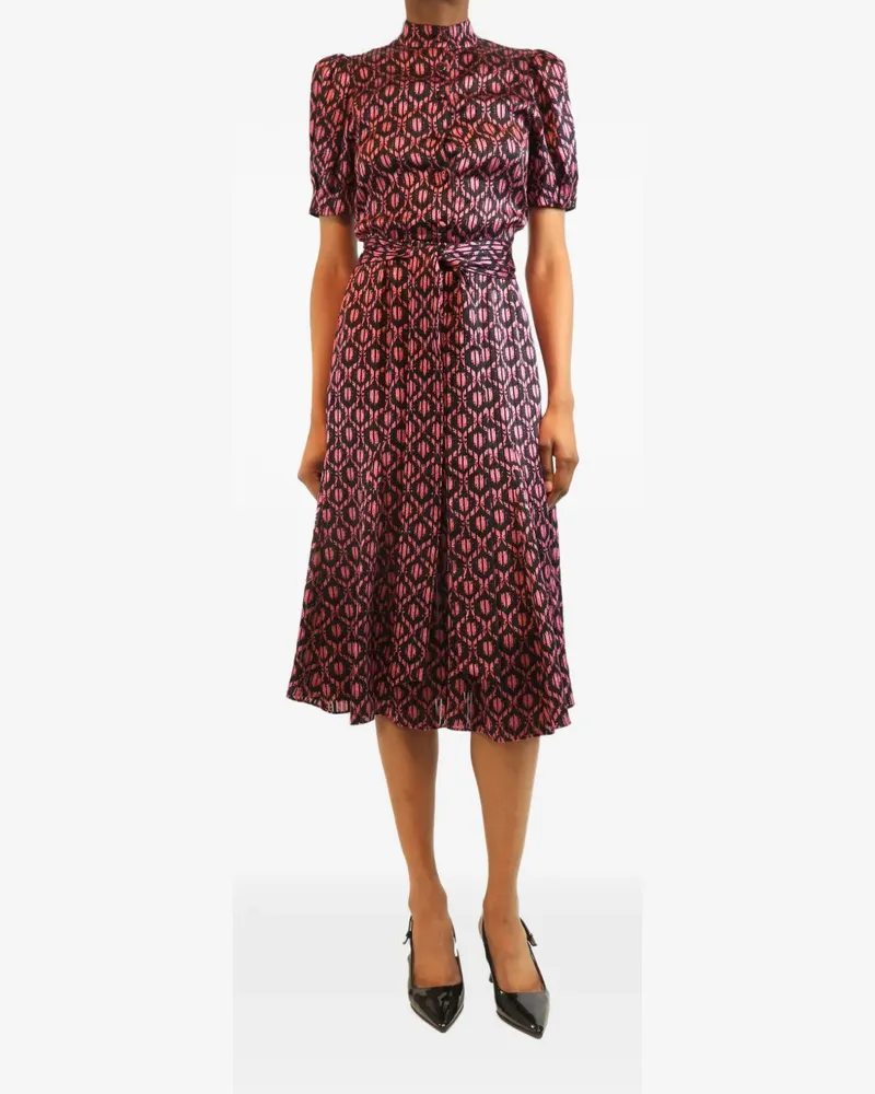 Alice + Olivia belted puff-sleeve maxi dress - Schwarz Schwarz