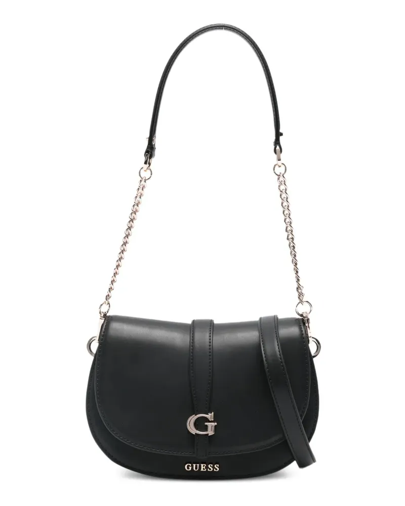 Guess Kleine Carrie Schultertasche mit Logo - Schwarz Schwarz