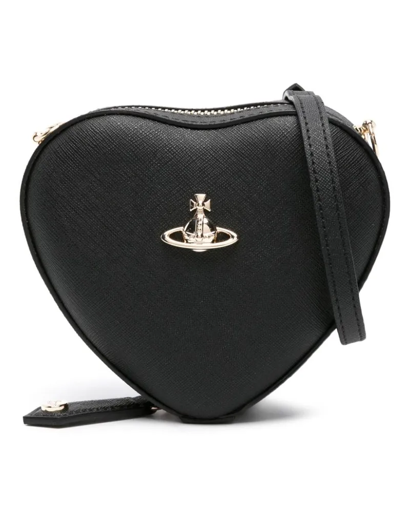 Vivienne Westwood Louise Heart Umhängetasche mit Orb-Schild - Schwarz Schwarz