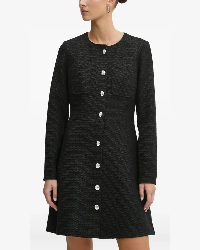 HUGO BOSS Geknöpftes Tweed-Kleid - Schwarz Schwarz