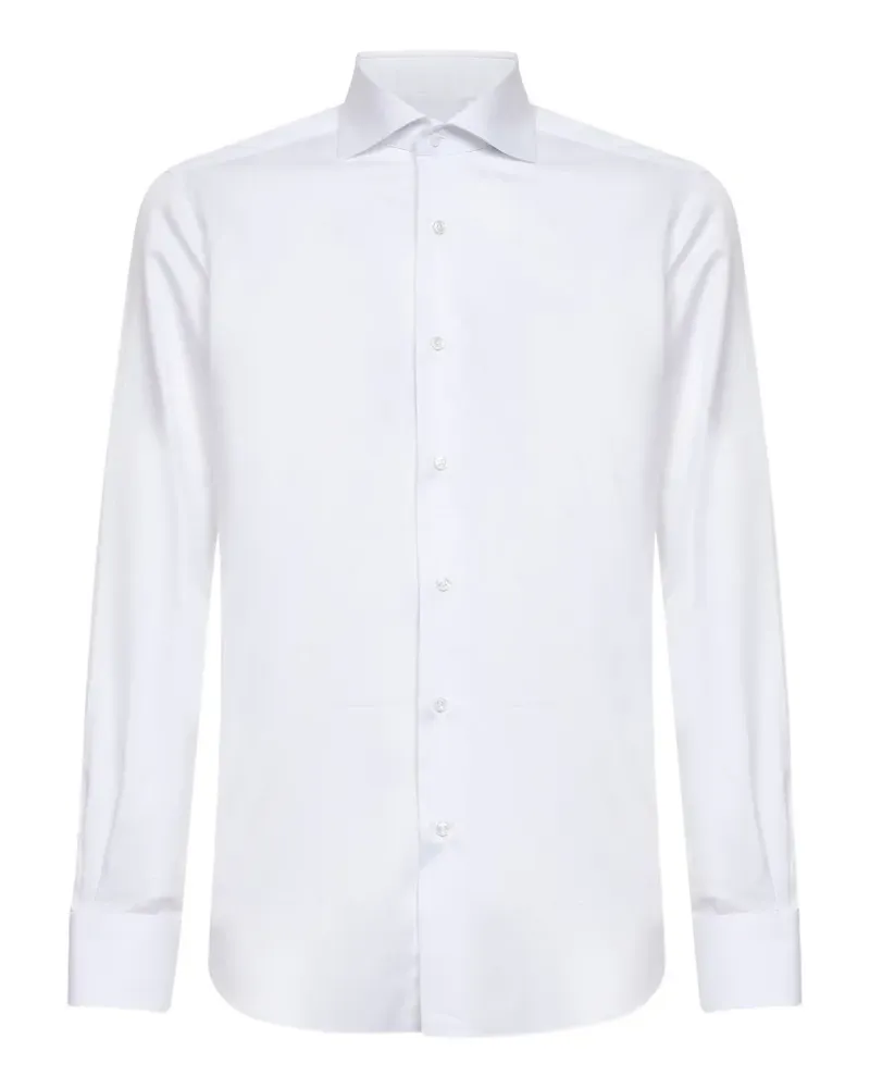 BARBA Hemd mit klassischem Kragen - Weiß Weiß
