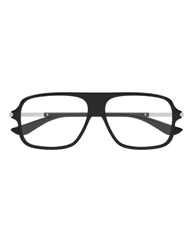 Alexander McQueen pilot frame glasses - Schwarz Schwarz