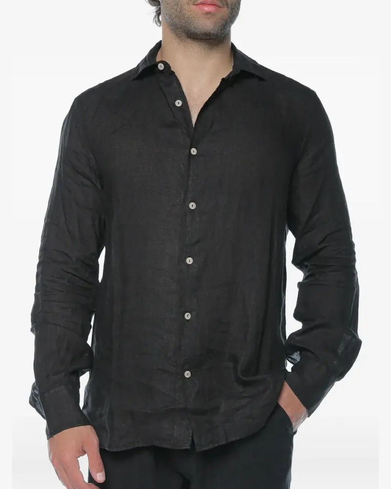 MC2 Saint Barth Pamplona linen shirt - Schwarz Schwarz