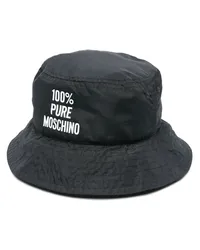 Moschino Fischerhut mit Logo-Print Schwarz