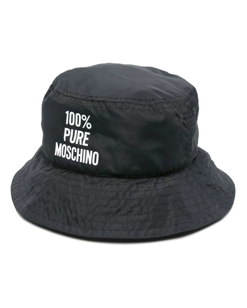 Moschino Fischerhut mit Logo-Print - Schwarz Schwarz