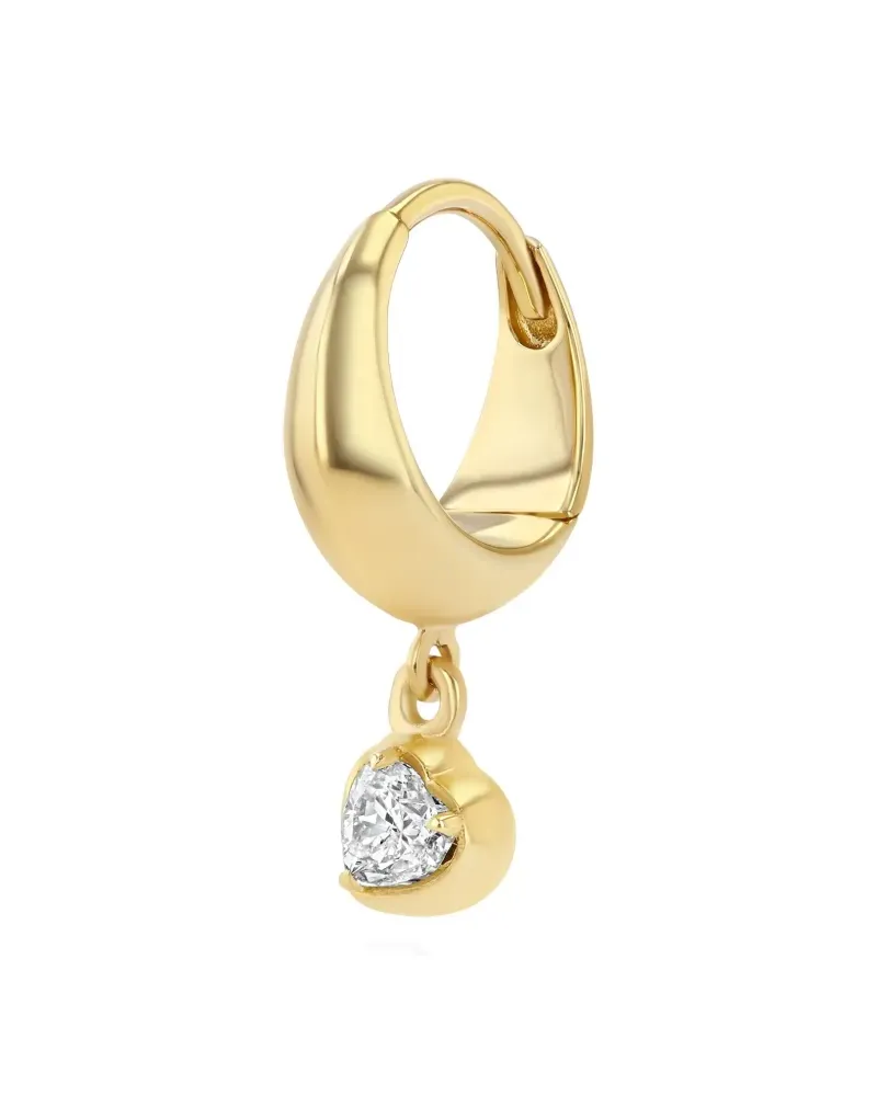 Lizzie Mandler 18kt Heart Gelbgoldcreolen mit Diamant Gold