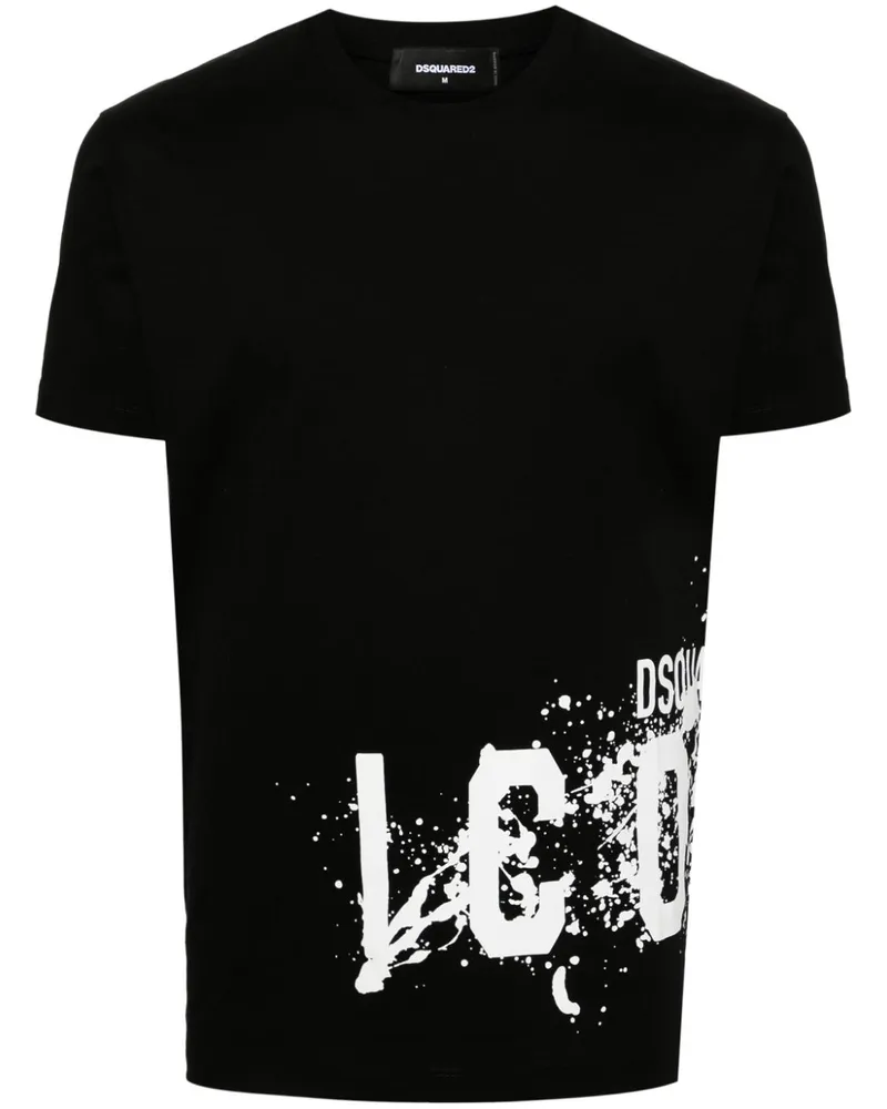 Dsquared2 T-Shirt mit "Icon"-Print - Schwarz Schwarz
