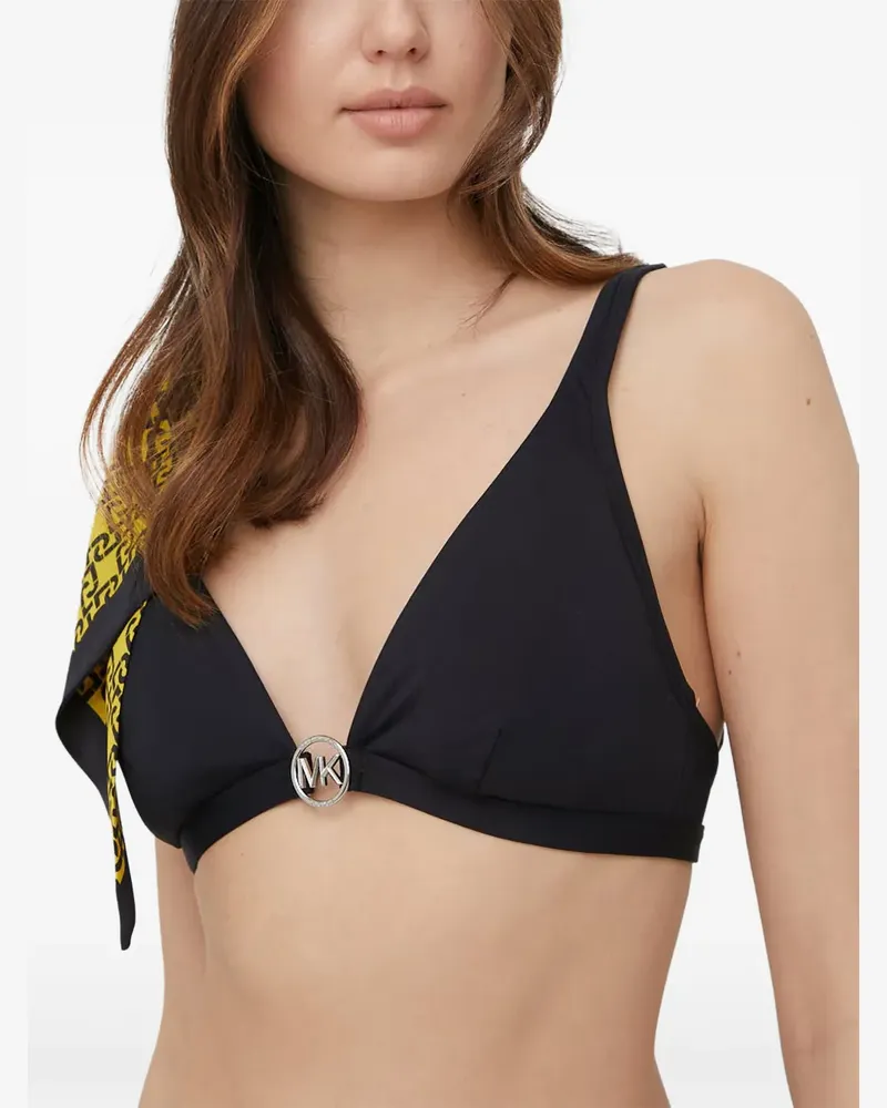 Michael Kors Bikinioberteil mit Logo-Schild - Schwarz Schwarz