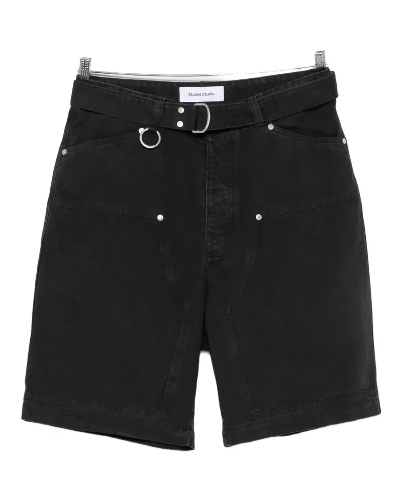 Études Studio belted carpenter shorts - Schwarz Schwarz