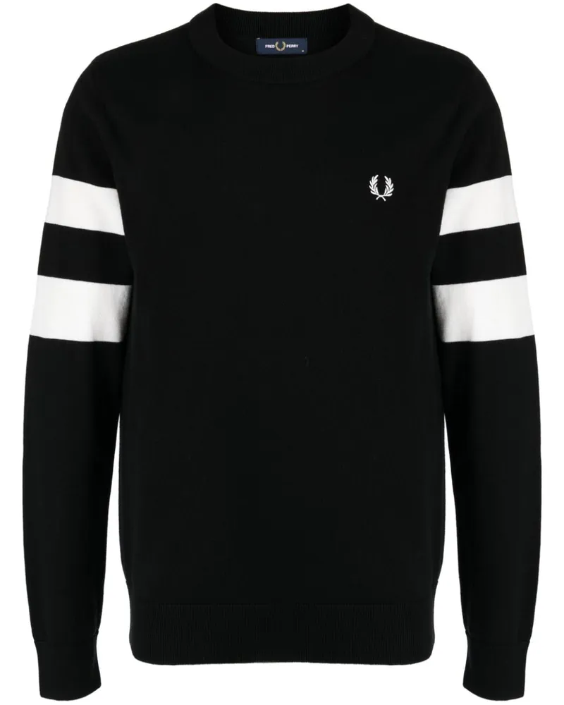 Fred Perry Sweatshirt mit Stickerei - Schwarz Schwarz