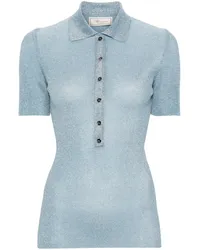 Blumarine Poloshirt aus Lurex Blau