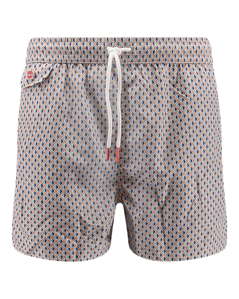 Kiton geometric-print swim shorts - Rot Rot
