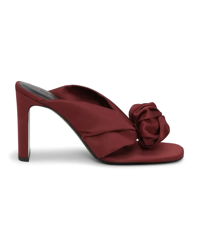 ROTATE Birger Christensen Sandalen aus Satin mit eckiger Kappe Rot