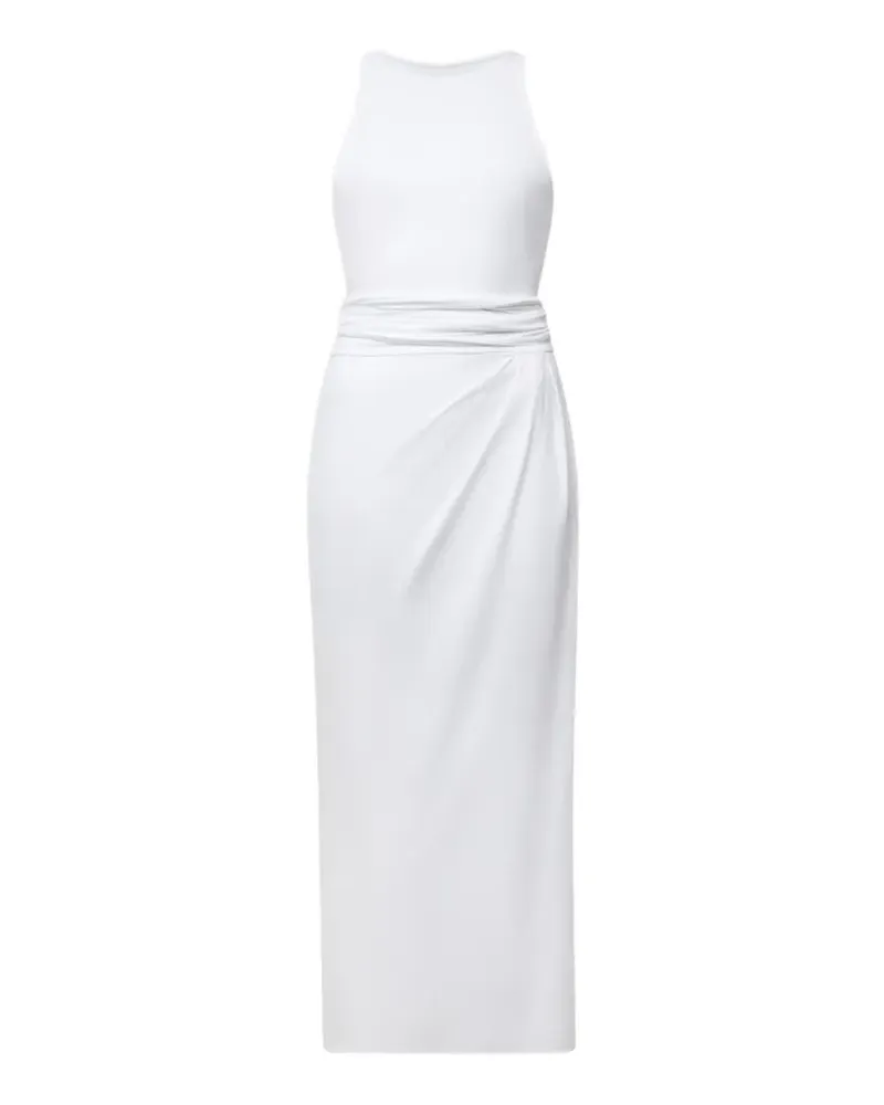 Another Tomorrow sarong-tie sleeveless midi dress - Weiß Weiß