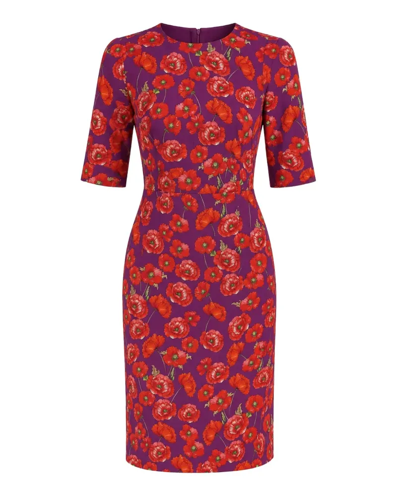 Dolce & Gabbana Poppy' Midikleid mit Blumenmuster - Violett Violett