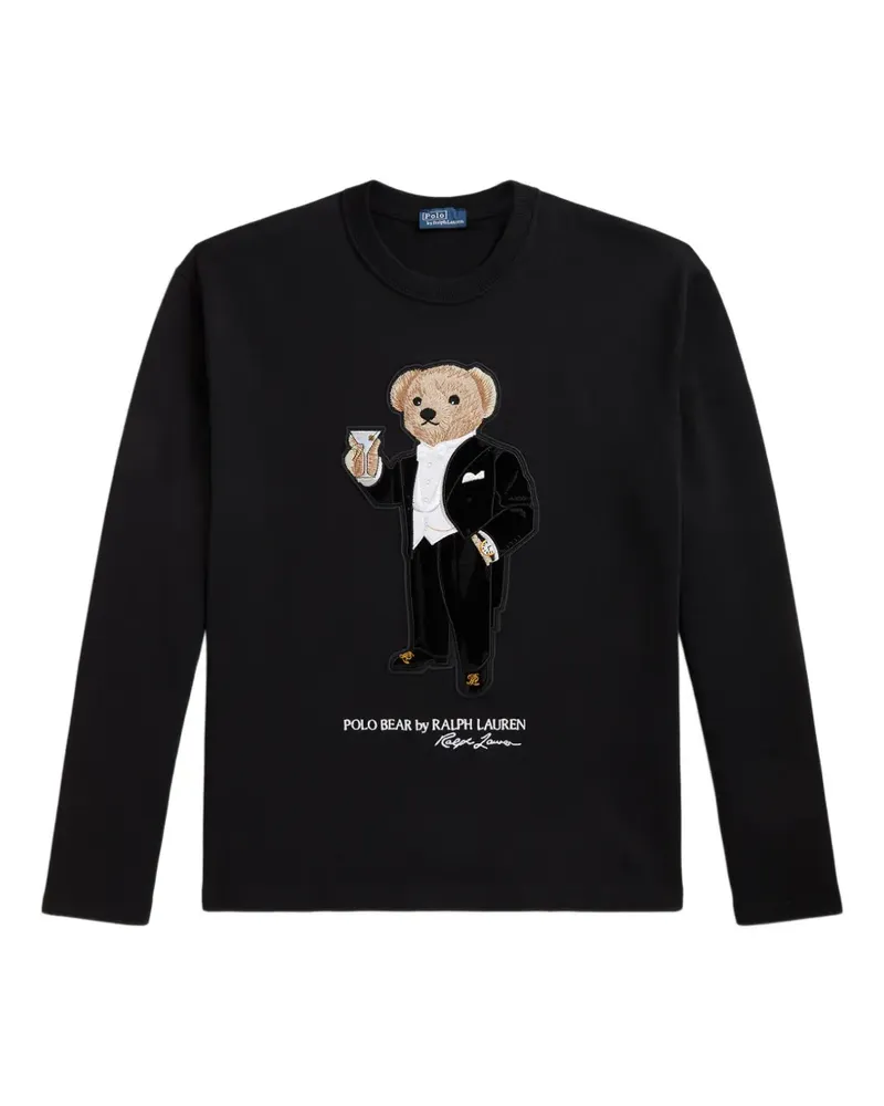 Ralph Lauren Langarmshirt mit Polo Bear - Schwarz Schwarz
