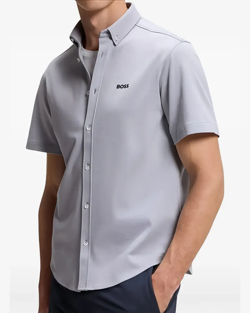 HUGO BOSS logo-print button-down shirt - Grau Grau