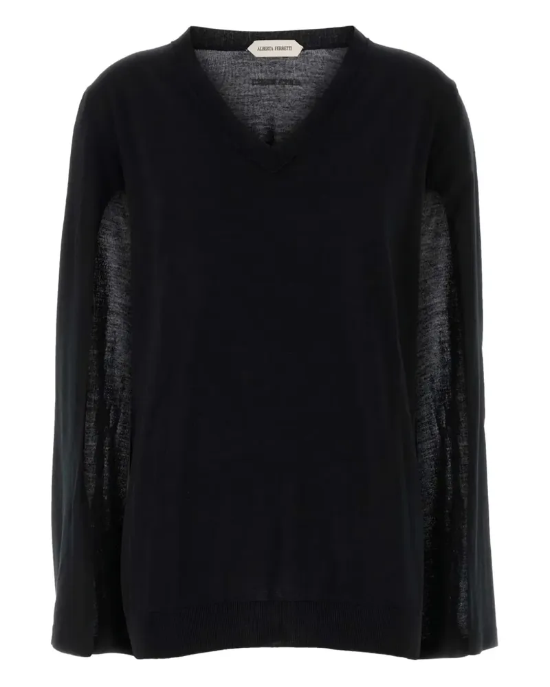 Alberta Ferretti Pullover mit V-Ausschnitt - Schwarz Schwarz