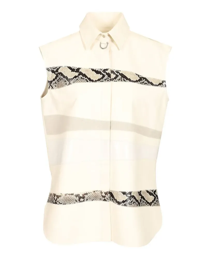 Durazzi Milano snakeskin-panelled sleeveless shirt - Nude Nude