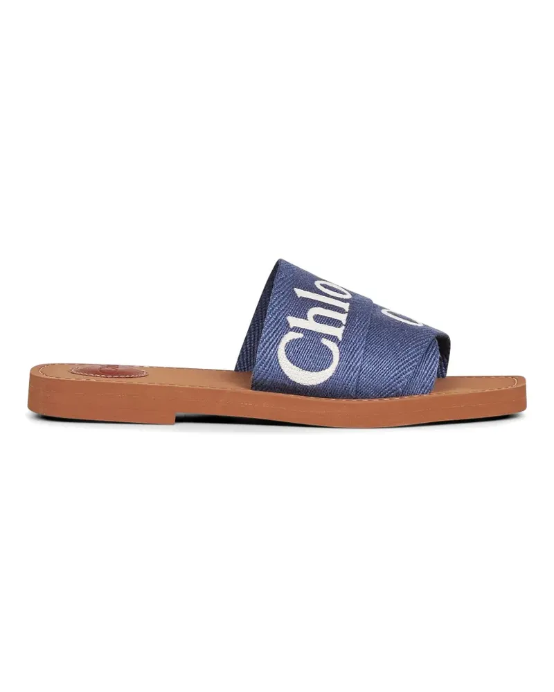 Chloé Woody logo-print sandals - Blau Blau