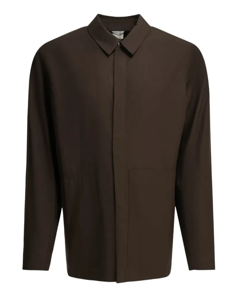 Houdini ripstop logo-embroidered coat - Braun Braun