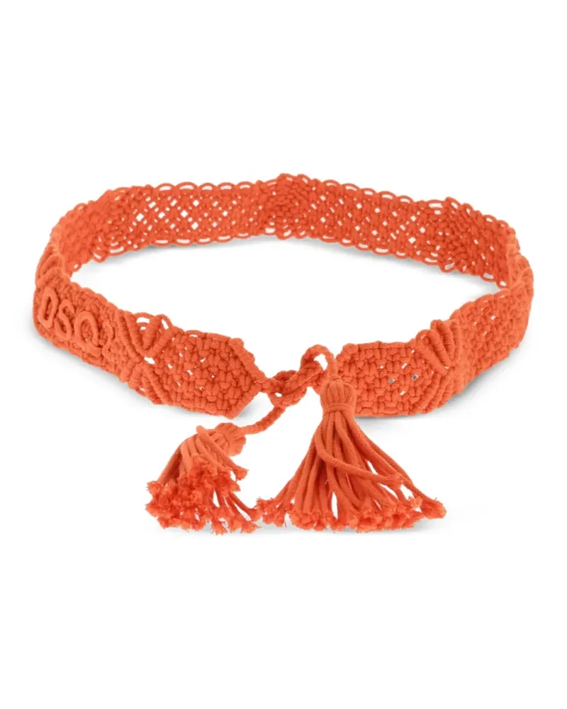 Dsquared2 Gürtel mit Makramee - Orange Orange