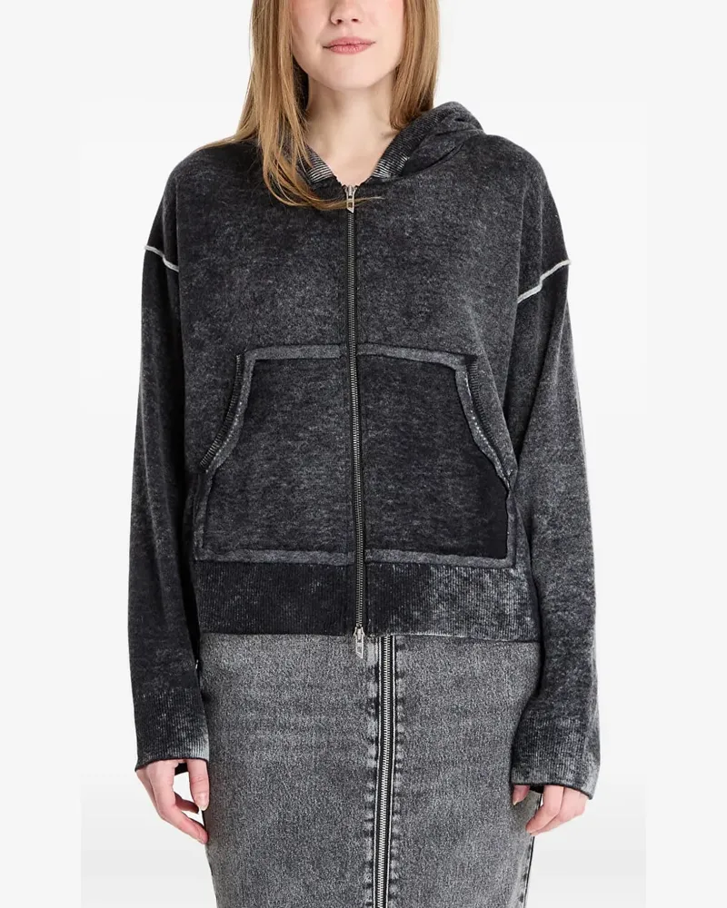 Diesel M-Hermine Hoodie mit Reißverschluss - Schwarz Schwarz