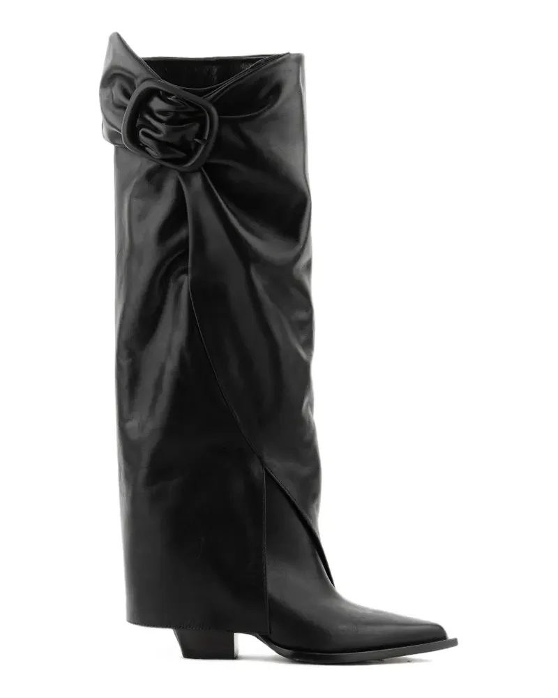 Elena Iachi Stiefel mit Schnalle - Schwarz Schwarz