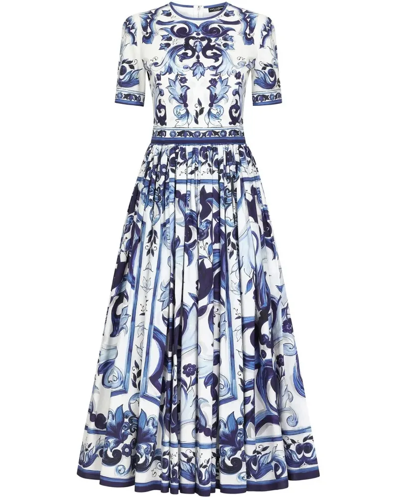 Dolce & Gabbana Maxikleid mit Majolica-Print - Blau Blau