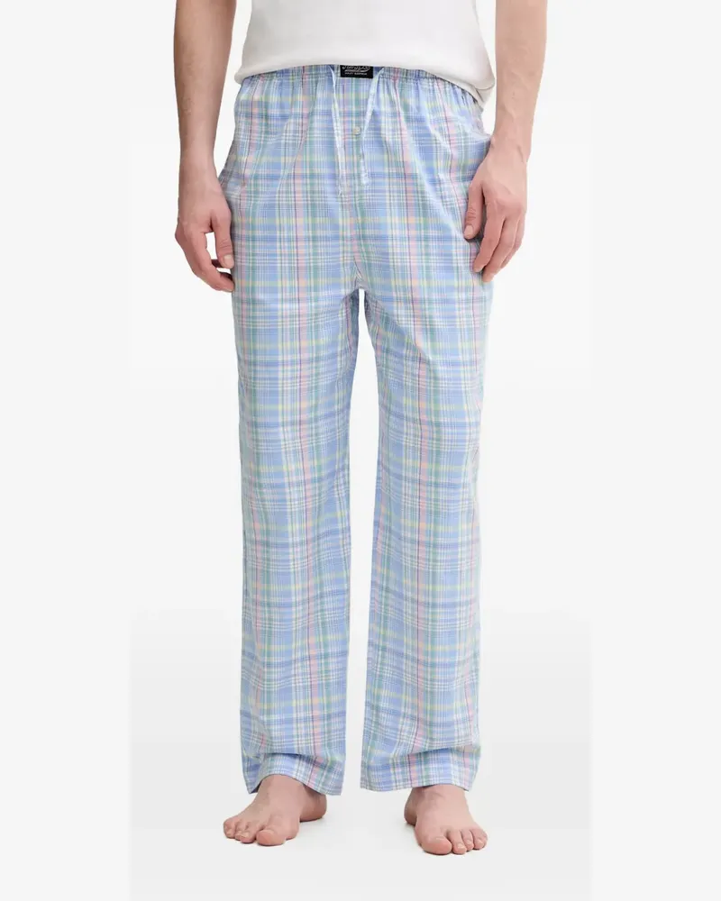 Ralph Lauren plaid drawstring pajama trousers - Blau Blau