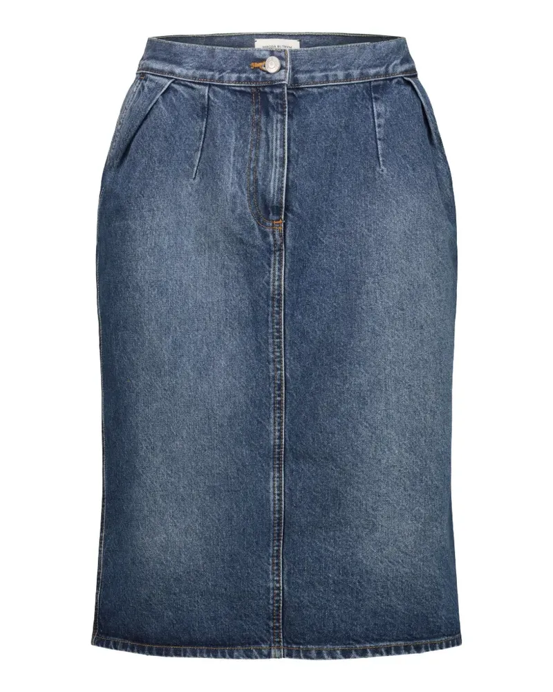 Magda Butrym Jeans-Midirock mit Falten - Blau Blau