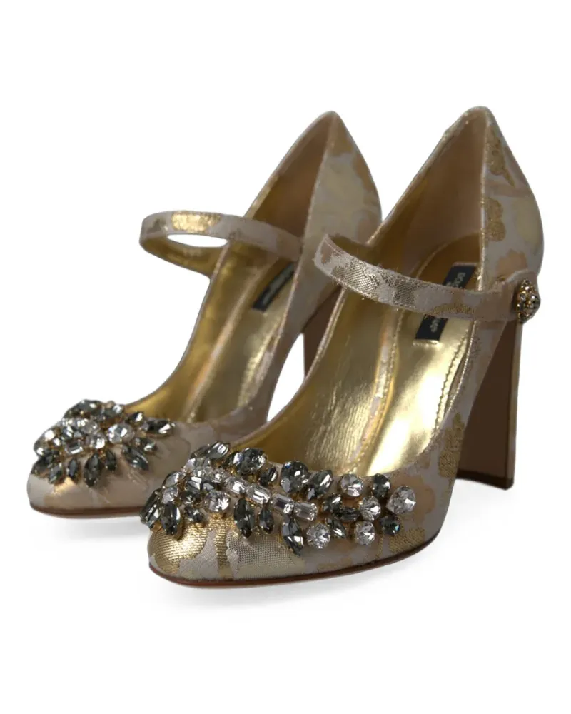 Dolce & Gabbana Jacquard-Pumps mit Kristallen - Nude Nude