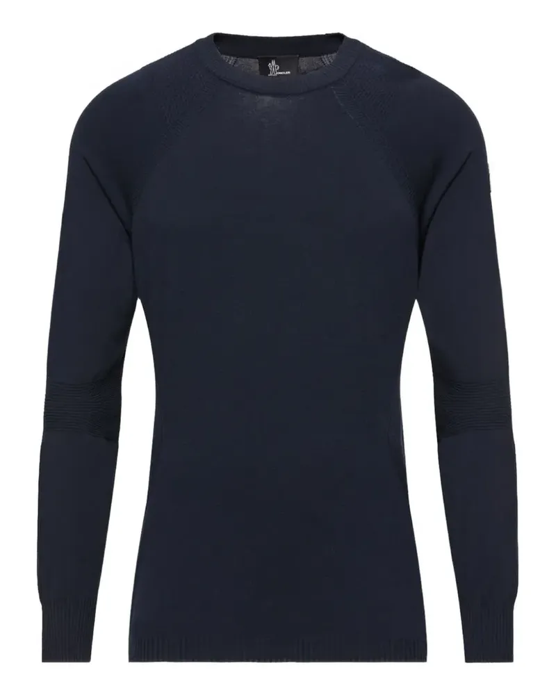 Moncler Gerippter Pullover mit rundem Ausschnitt - Blau Blau