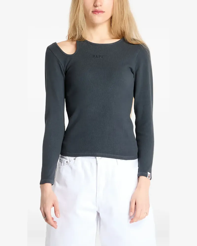 BAPE Geripptes Oberteil mit Cut-Out - Schwarz Schwarz