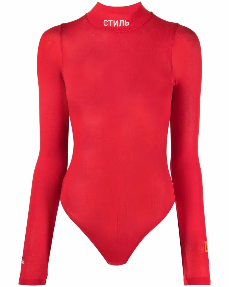 Heron Preston Langärmeliger Body mit Logo - Rot Rot