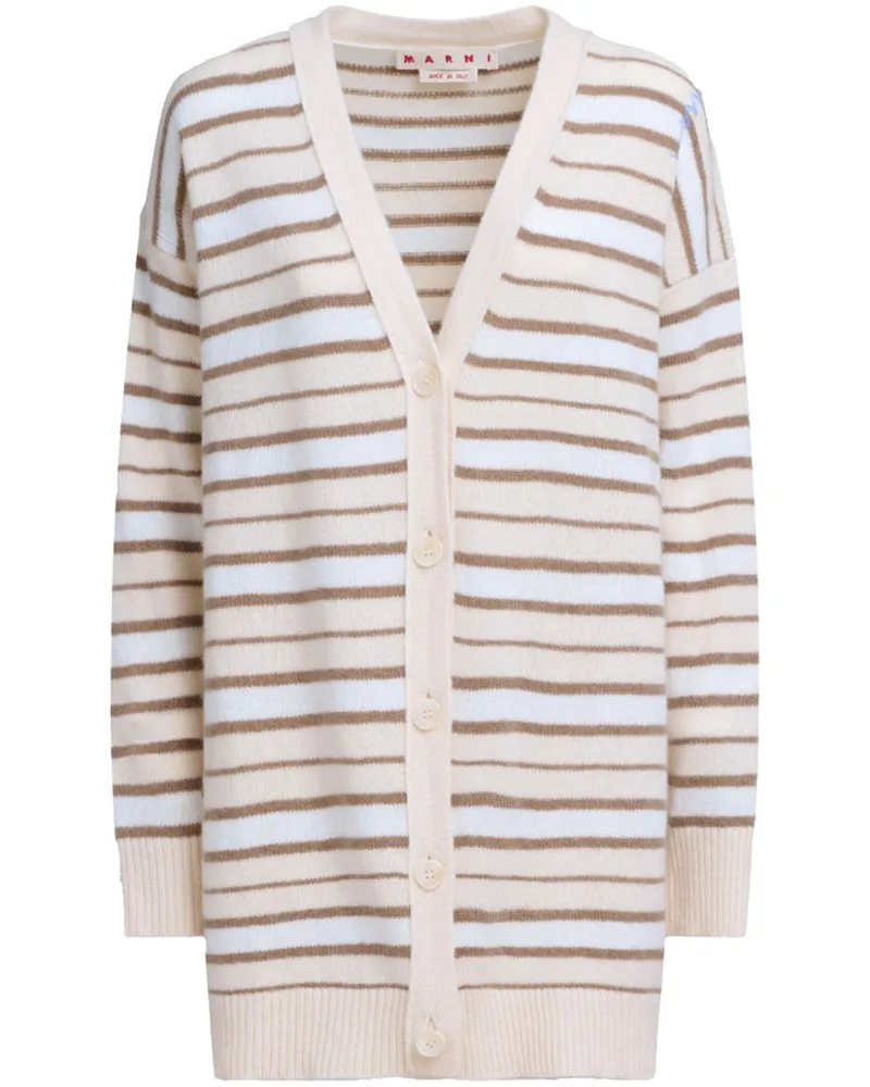 Marni Gestreifter Cardigan - Nude Nude